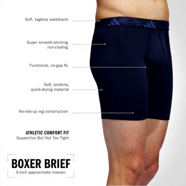 Boxer Homme Adidas Microfibre Ajusté Lot 3 Coupe Sportive