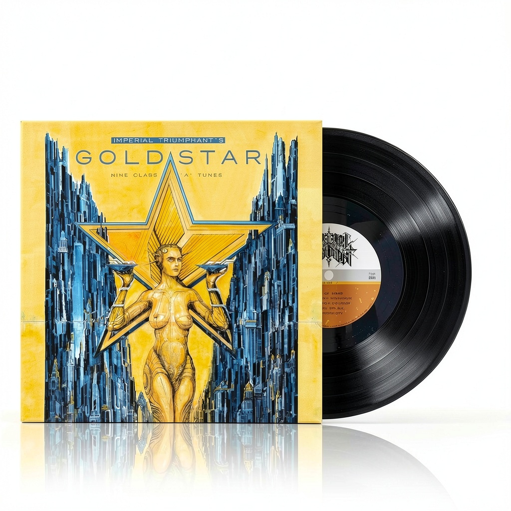 'Vinyle Goldstar présenté sur une platine vinyle'
