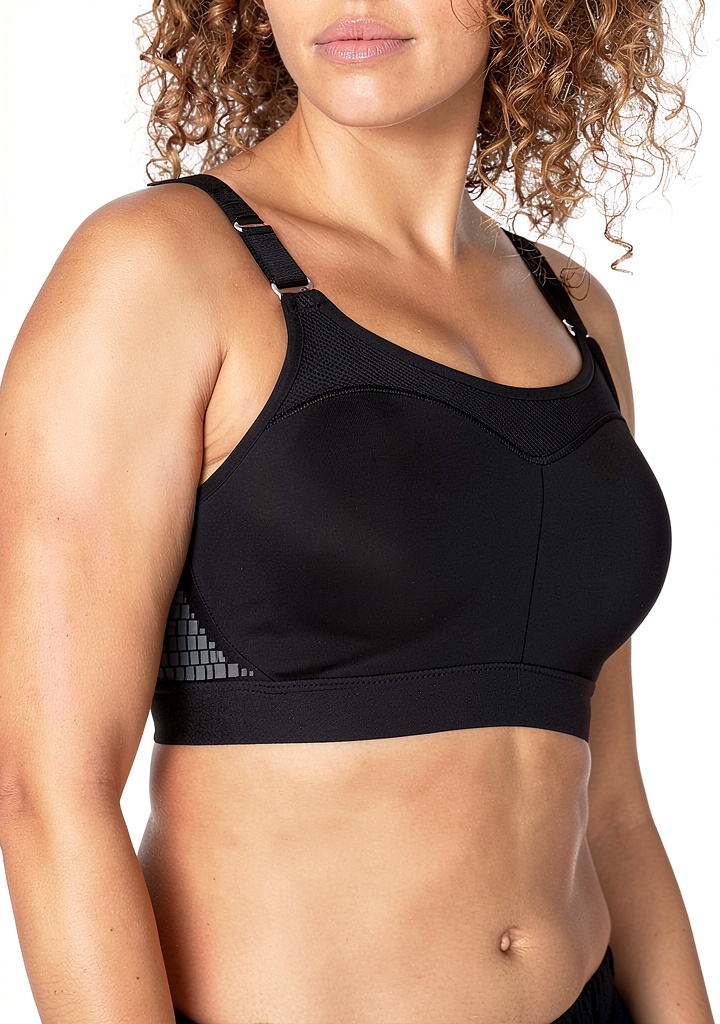Femme portant le soutien-gorge réducteur TriAction en noir
