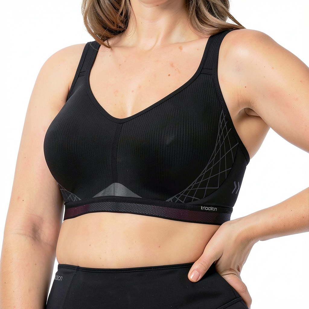 Soutien-gorge Triaction Cardio Flow P EX porté, montrant le confort et le maintien