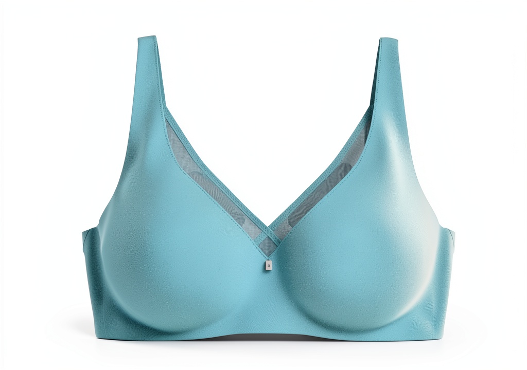Femme portant le soutien-gorge Triumph minimiseur en couleur Argent/Bleu