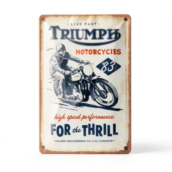 Plaque Triumph For the Thrill tôle Design rétro-1
