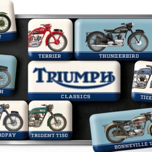 Aimants Nostalgic-Art Frigo 9 pièces Design rétro moto Fer-blanc-0