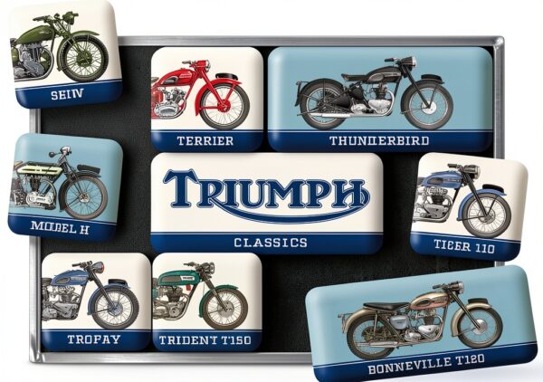 Aimants Nostalgic-Art Frigo 9 pièces Design rétro moto Fer-blanc-0