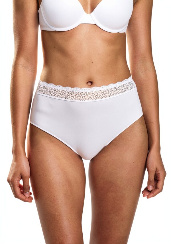 Triumph Culotte Femme Blanc Coton Bio Dentelle Recyclée-0