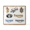 Plaque métallique vintage Triumph 30x40 cm Décoration murale prepercée-2