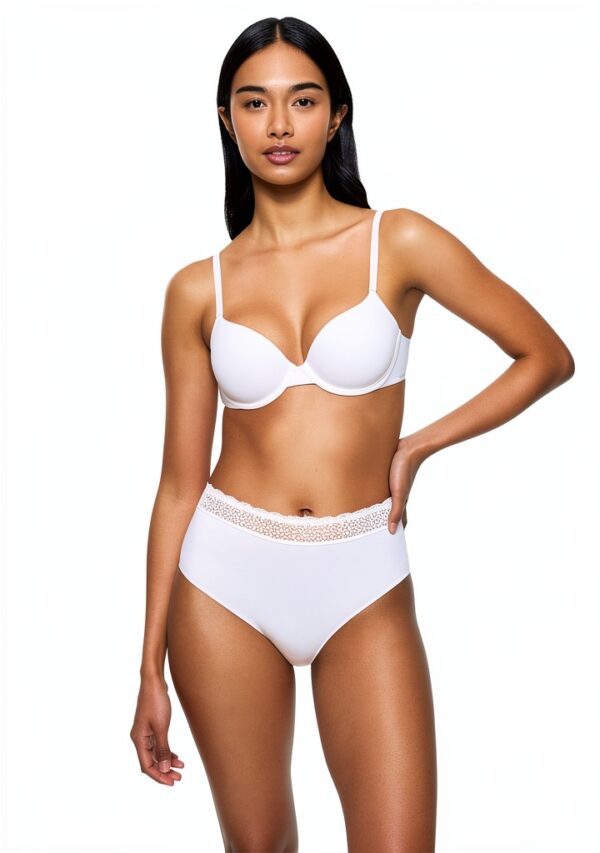 Triumph Culotte Femme Blanc Coton Bio Dentelle Recyclée-2