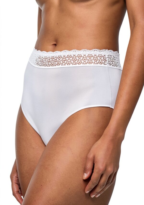 Triumph Culotte Femme Blanc Coton Bio Dentelle Recyclée-1