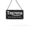 Plaque rétro Triumph porte - Murale vintage noir 10x20 cm modèle 28052-1