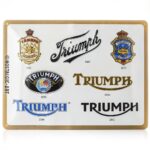 Plaque métallique vintage Triumph 30x40 cm Décoration murale prepercée-0