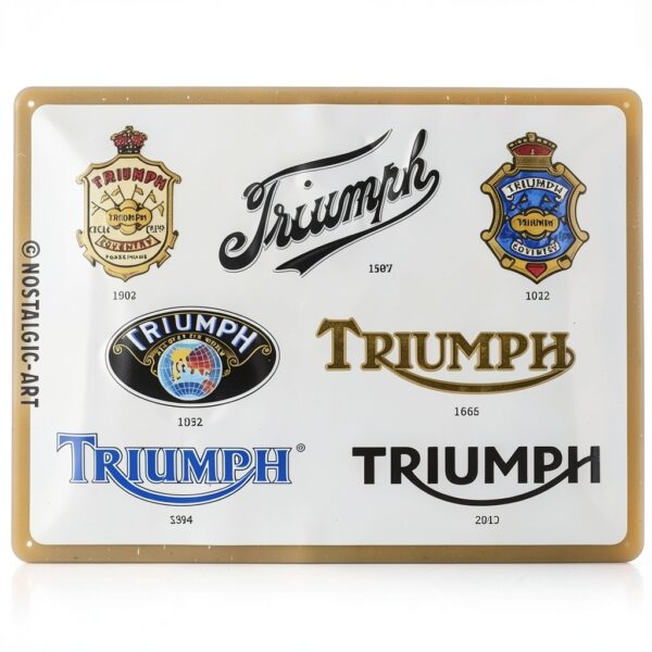 Plaque métallique vintage Triumph 30x40 cm Décoration murale prepercée-0