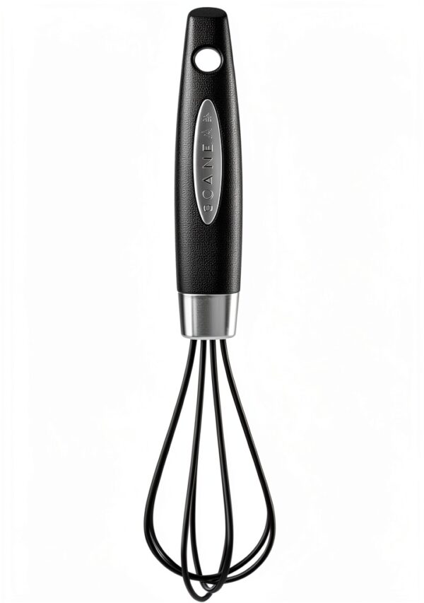 Fouet en silicone de qualité supérieure - En acier inoxydable 18/10 - Résistant à la température jusqu'à 230 °C - Passe au lave-vaisselle - Longueur : 22 cm-0