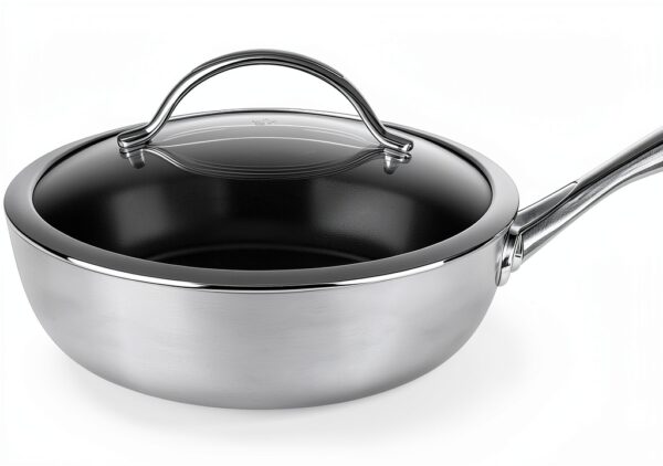 Sauteuse en aluminium SCANPAN 56102600 Argenté – antiadhésif et miroir-0