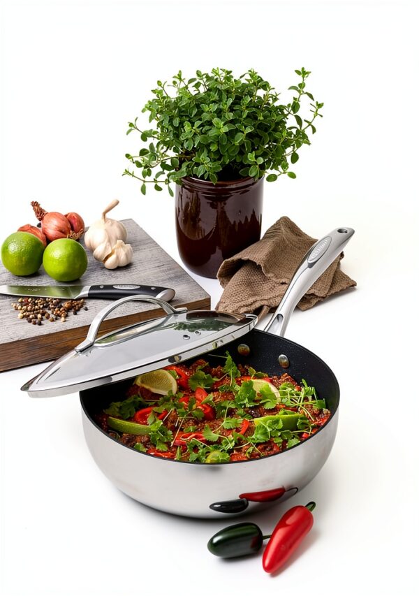 Sauteuse en aluminium SCANPAN 56102600 Argenté – antiadhésif et miroir-2