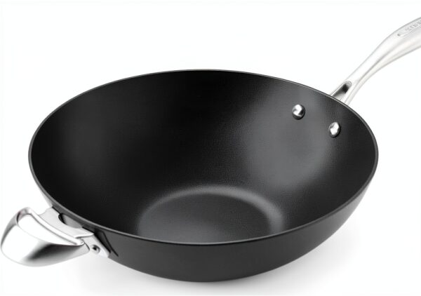 Wok Scanpan Pro IQ 32 cm Inox, Aluminium Moulé sous Pression-0