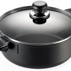 SCANPAN Faitout Peu Profond 26 cm Noir avec Couvercle-0