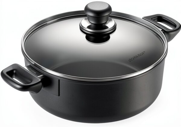 SCANPAN Faitout Peu Profond 26 cm Noir avec Couvercle-0