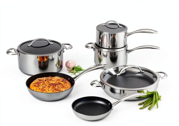 Scanpan HaptIQ Casserole antiadhésive pour plaque à induction Extérieur en acier inoxydable poli miroir 20,3 cm-2
