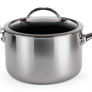 Scanpan HaptIQ Casserole antiadhésive pour plaque à induction Extérieur en acier inoxydable poli miroir 20,3 cm-0
