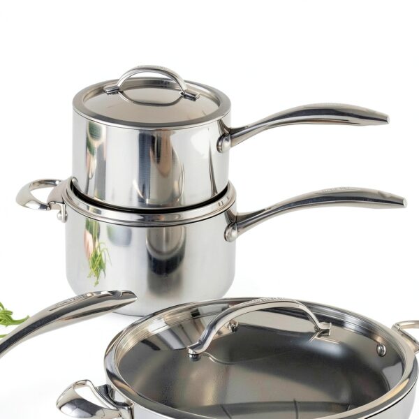 Scanpan HaptIQ Casserole antiadhésive pour plaque à induction Extérieur en acier inoxydable poli miroir 20,3 cm-1